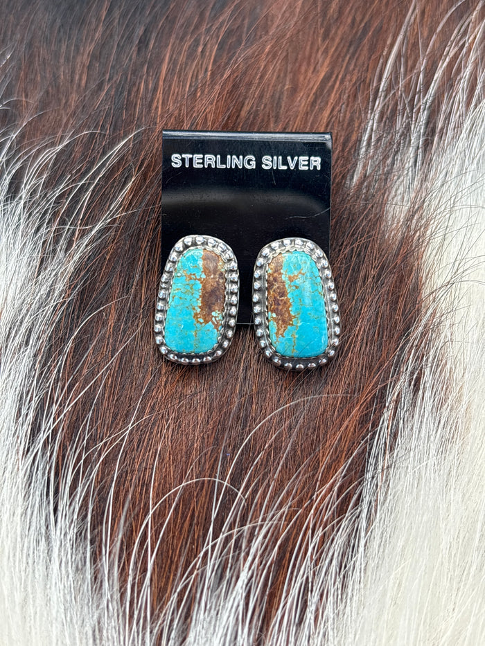 Native Made, Turquoise & Sterling Silver Earrings