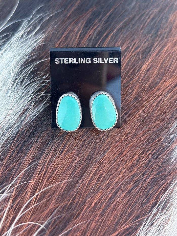 Native Made, Turquoise & Sterling Silver Earrings