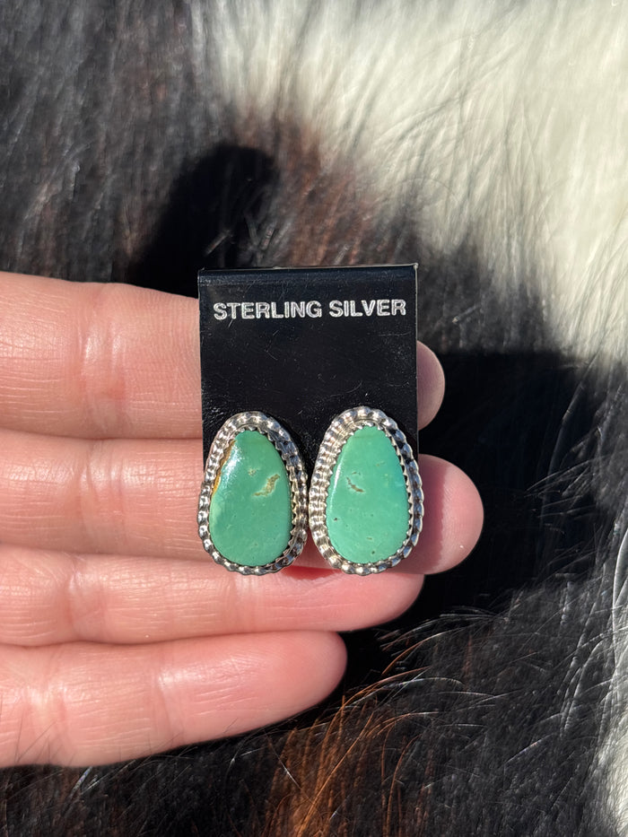 Native Made, Turquoise & Sterling Silver Earrings