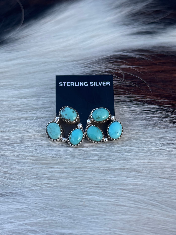 Native Made, Turquoise & Sterling Silver Earrings