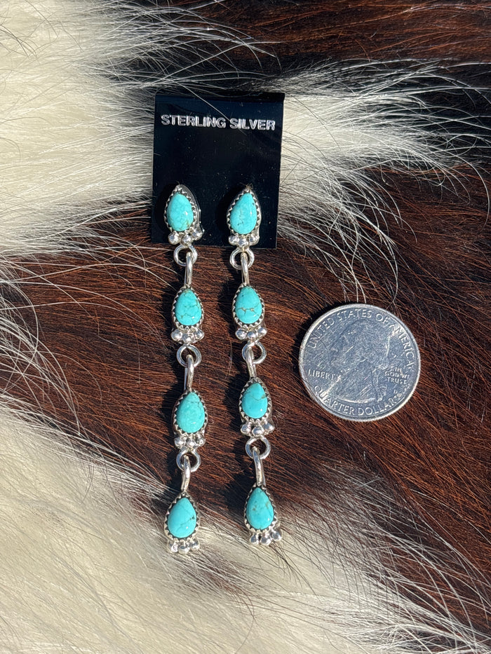 Native Made, Turquoise & Sterling Silver Earrings