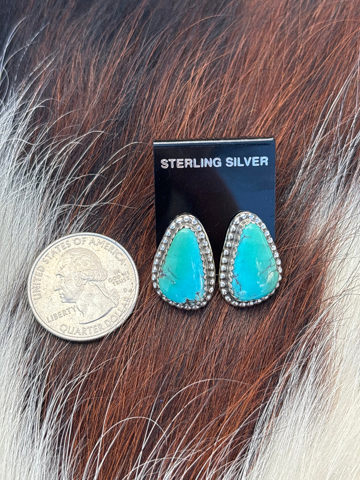 Native Made, Turquoise & Sterling Silver Earrings