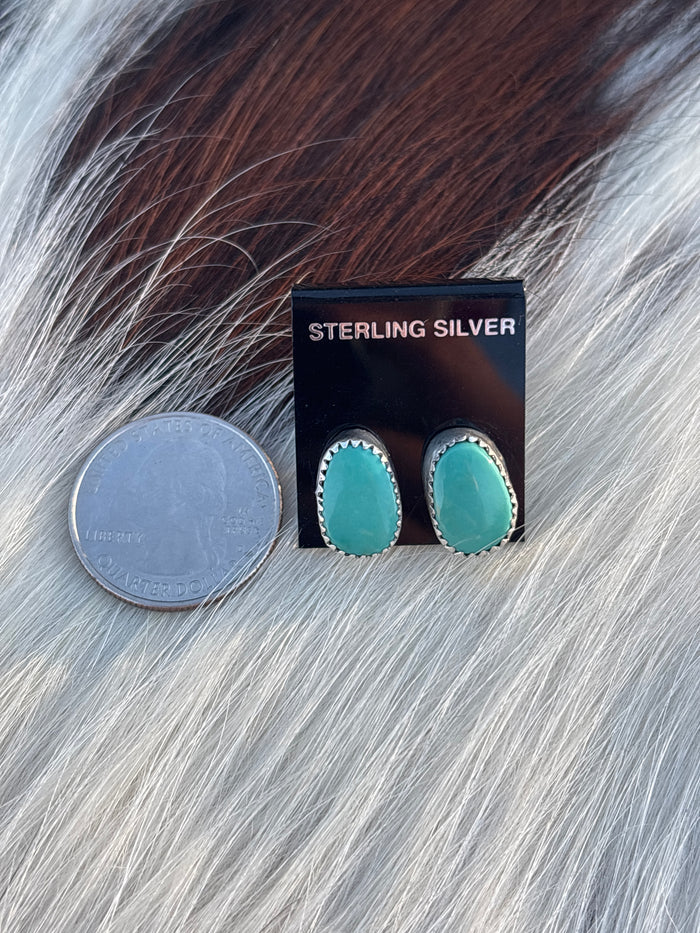 Native Made, Turquoise & Sterling Silver Earrings