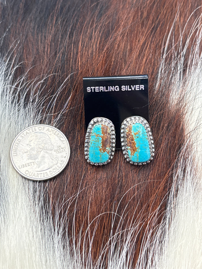 Native Made, Turquoise & Sterling Silver Earrings