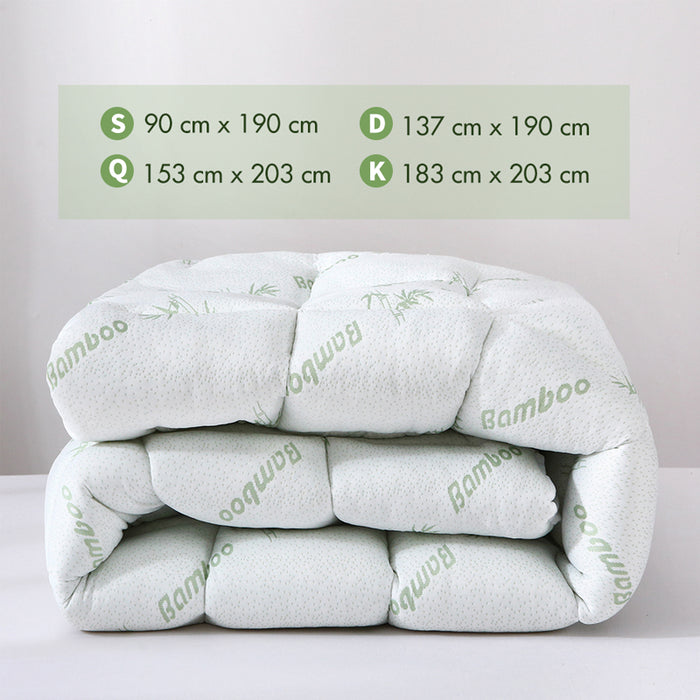 Thick and Breathable Natural Bamboo Mattress Topper Soft Quilted Bed Protector