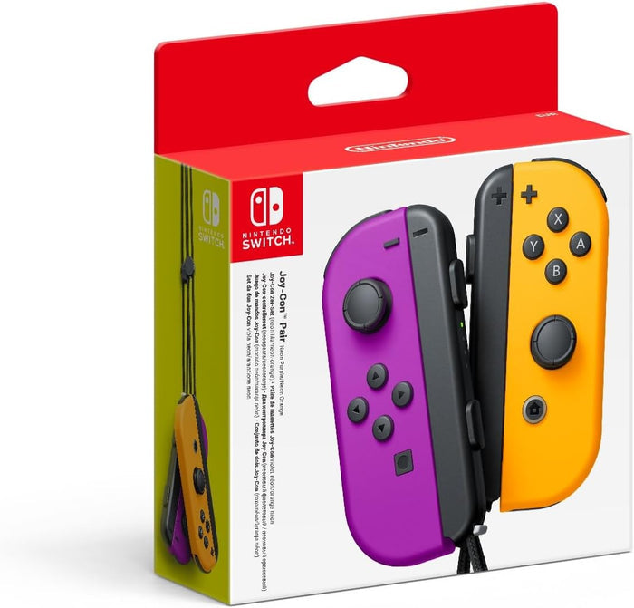 Nintendo Switch Joy-Con Controller Pair Neon Purple/Orange Motion Control & HD Rumble