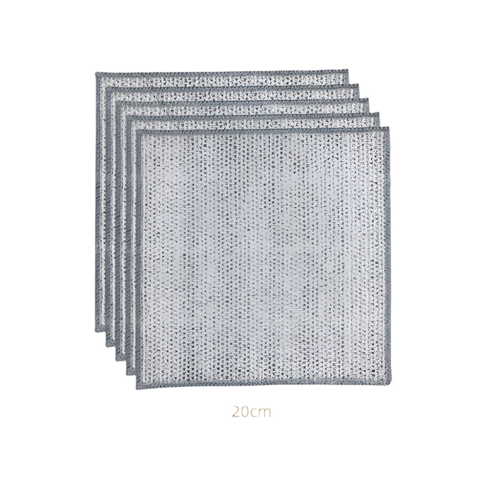 Non-Scratch Iron Microfiber Mesh Dishrag Washing Pot Rags Kitchen Towel
