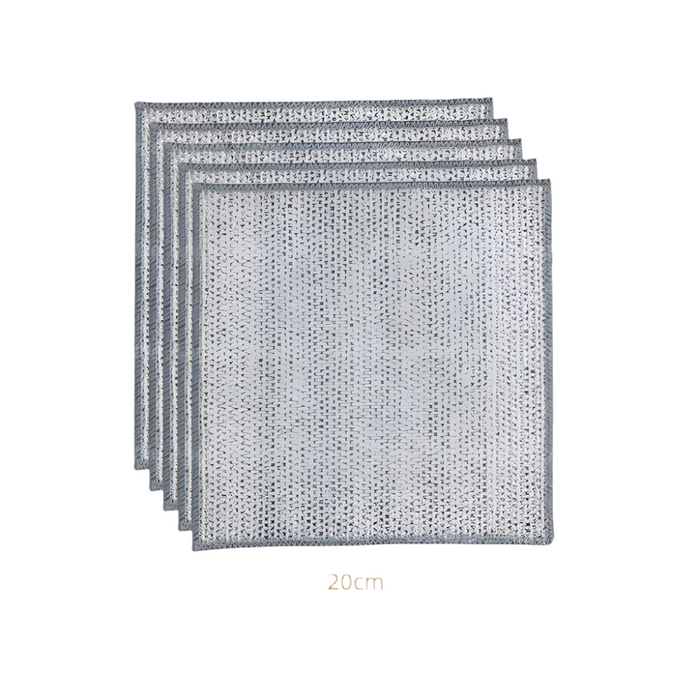 Non-Scratch Iron Microfiber Mesh Dishrag Washing Pot Rags Kitchen Towel