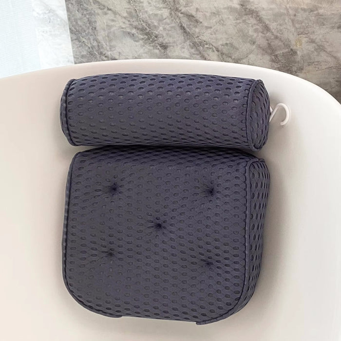 Non-Slip Suction Cups Air Mesh Bath Pillow for Bathtub
