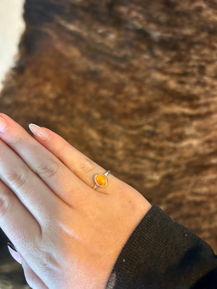Orange Spiny Ring Size 5.5