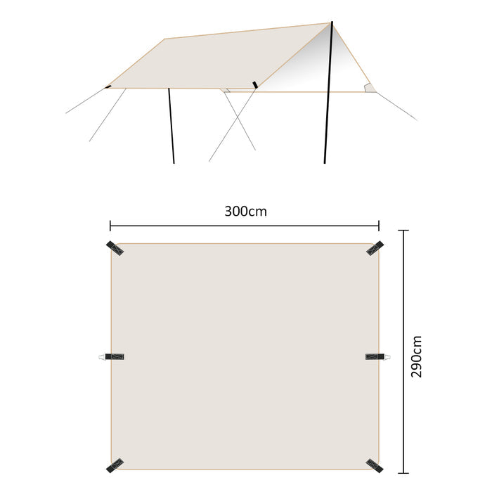 HYPERANGER UPF50 Outdoor Silver Coated Canopy Tent
