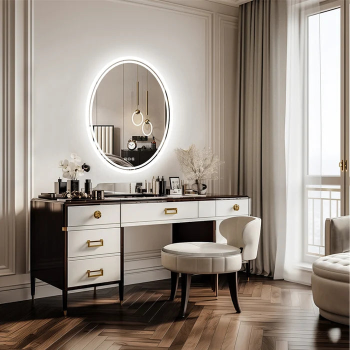 Oval LED Bathroom Mirror with Demister