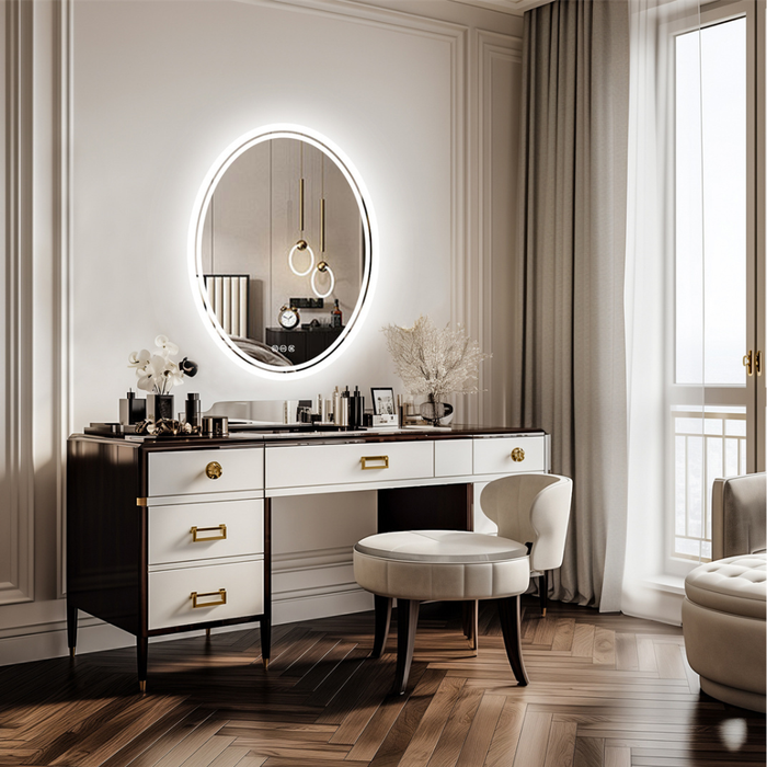 Oval LED Bathroom Mirror with Demister