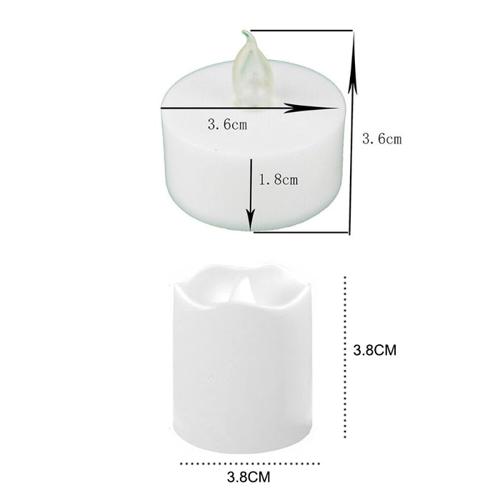 Pack of 12 Flameless Flickering LED Tealight Candles - Battery Operated
