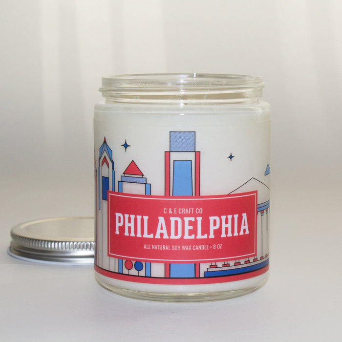C&E - Philadelphia Skyline - Soy Wax Candle - Philadelphia Gift C & E Craft Co