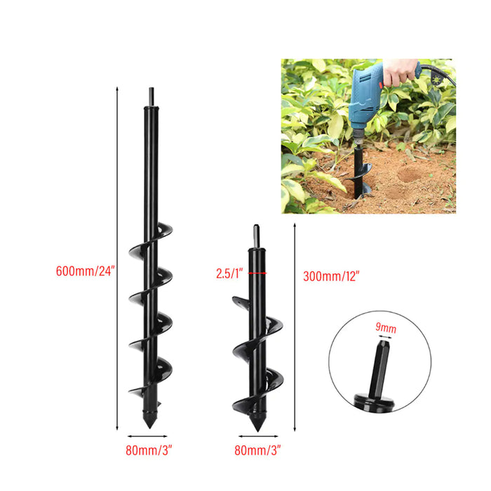Planter Garden Auger Spiral Drill Planting Hole Soil Digger