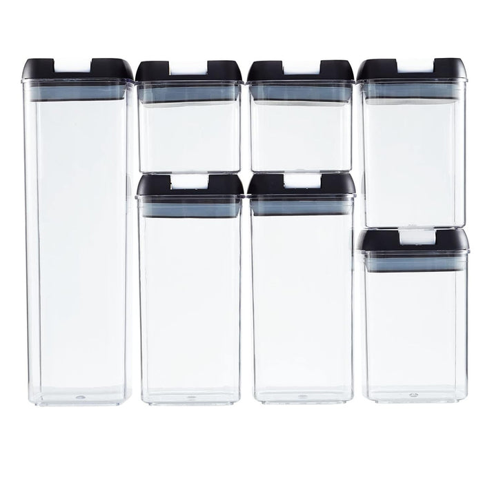 Pack of 7 Plastic Food Storage Organizing Container with Airtight Lids