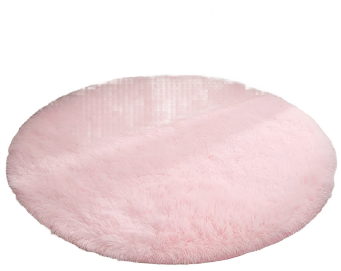 Plush Round Shag Rug Ultra Soft Fluffy Carpet for Children’s Bedroom Decor