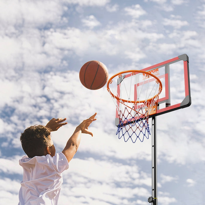 Portable Basketball Hoop Stand 4 to 10 ft Adjustable Height  Backboard System with Wheels Stand