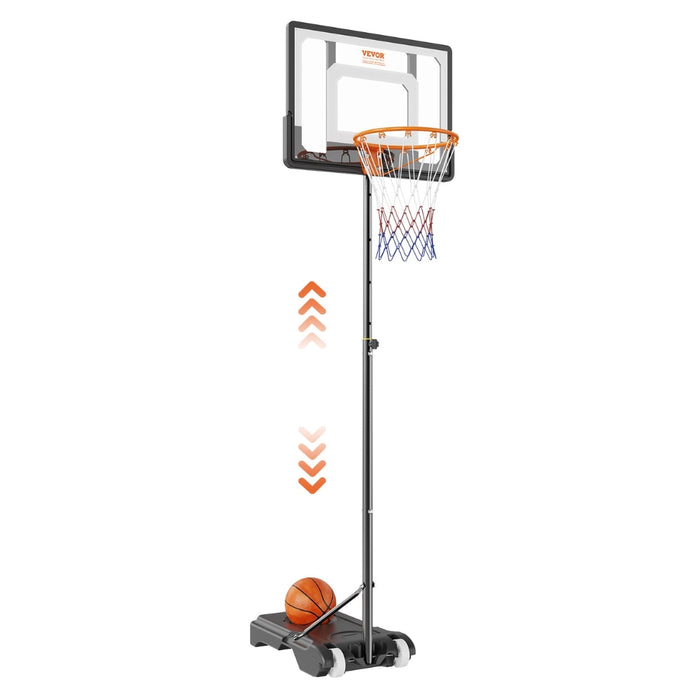 Portable Basketball Hoop Stand 4 to 10 ft Adjustable Height  Backboard System with Wheels Stand
