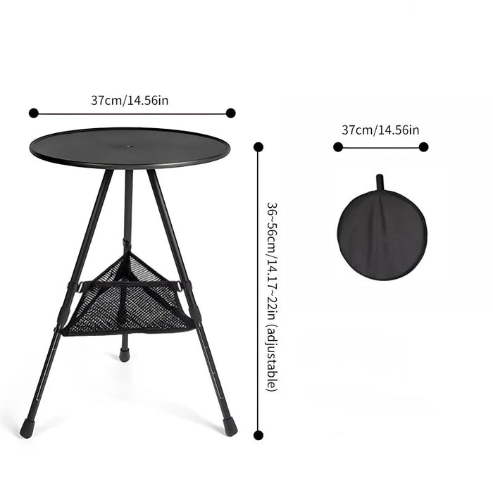 Ultralight Portable Folding Camping Round Table with Optional Light Stand