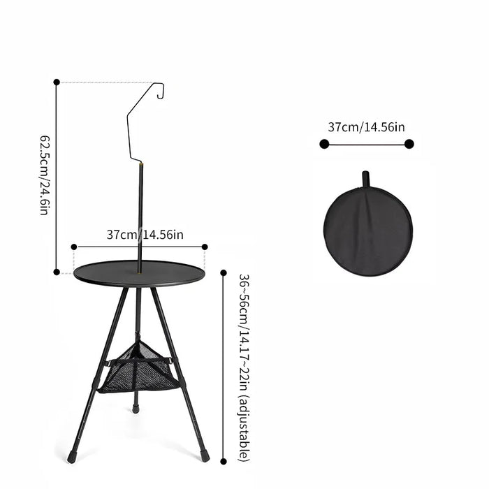 Ultralight Portable Folding Table Camping Round Table with Optional Light Stand