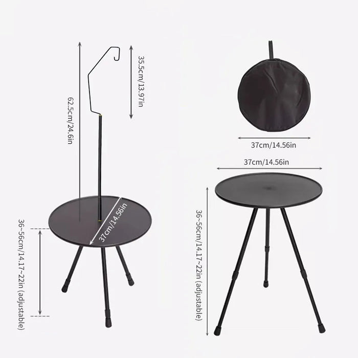 Ultralight Portable Folding Table Camping Round Table with Optional Light Stand