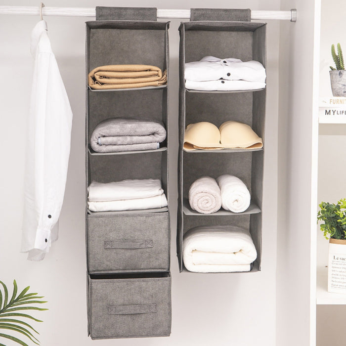Portable Wardrobe Hanging Storage Bag Interlayer Drawer Type Clothes Hangers Holder Hanging Closet Organizer