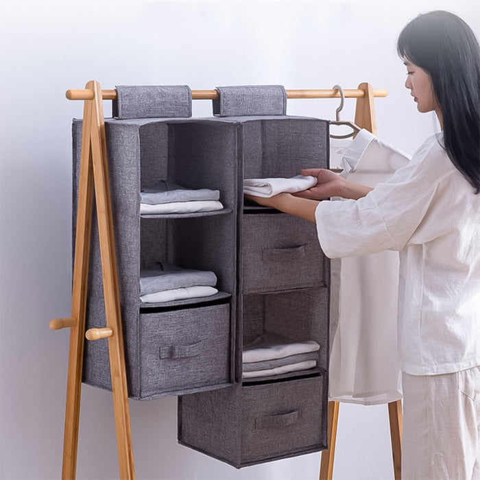 Portable Wardrobe Hanging Storage Bag Interlayer Drawer Type Clothes Hangers Holder Hanging Closet Organizer