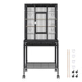 Premium Standing Bird Cage with Rolling Stand Durable Carbon Steel Design