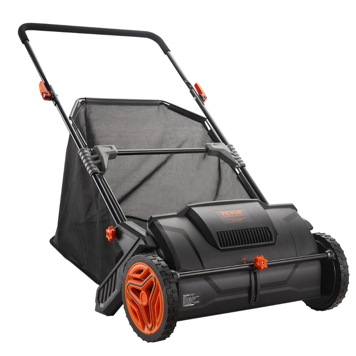 Push Lawn Sweeper with Durable Steel Frame and Large Capacity Hopper Bag