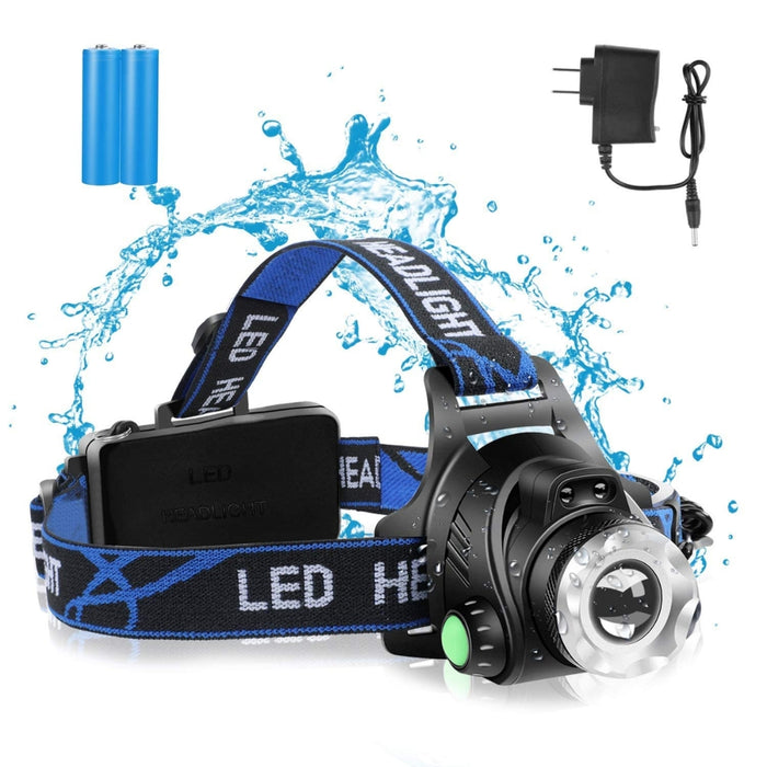 LED Head Torch Headlight Camping Headlamp Rechargeable Waterproof Fishing Light