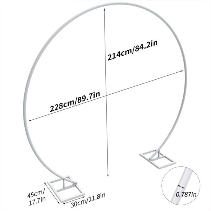 2.1M/2.4M Removable Round Wedding Arch Metal Backdrop Flower Frame