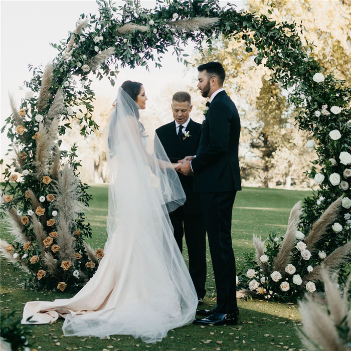 2.1M/2.4M Removable Round Wedding Arch Metal Backdrop Flower Frame