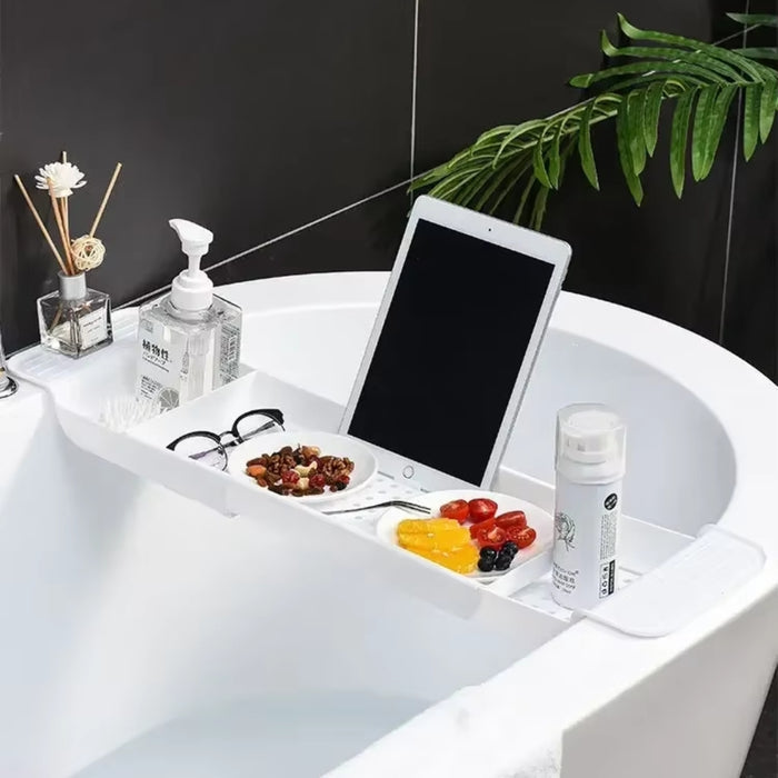 Retractable Bathtub and Kitchen Sink Storage Rack Shelf