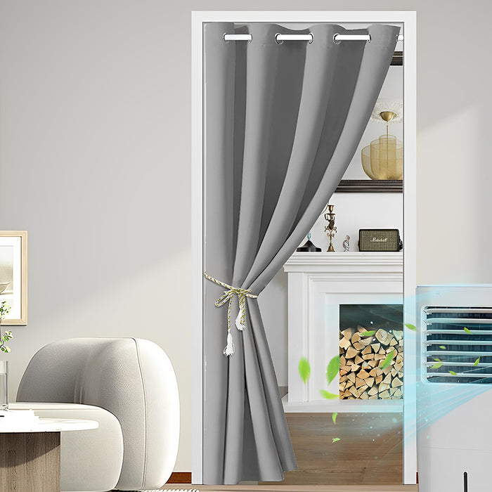 COMFEYA Grommet Top Doorway Curtain - Room Darkening Thermal Insulated Curtain - 198x132cm - Gray