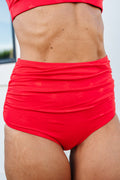 Ruched High Rise Bottoms - Swim