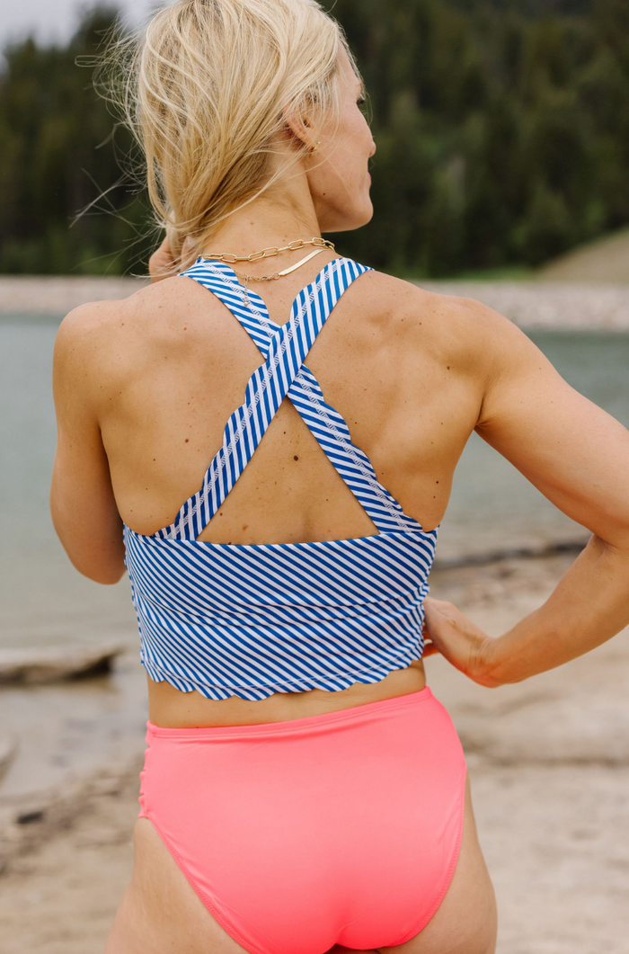 Scalloped Crop Top- Swim (Final Sale)