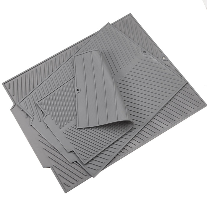 Silicon Dish Drying Mat with Drain Lip in 3 Sizes