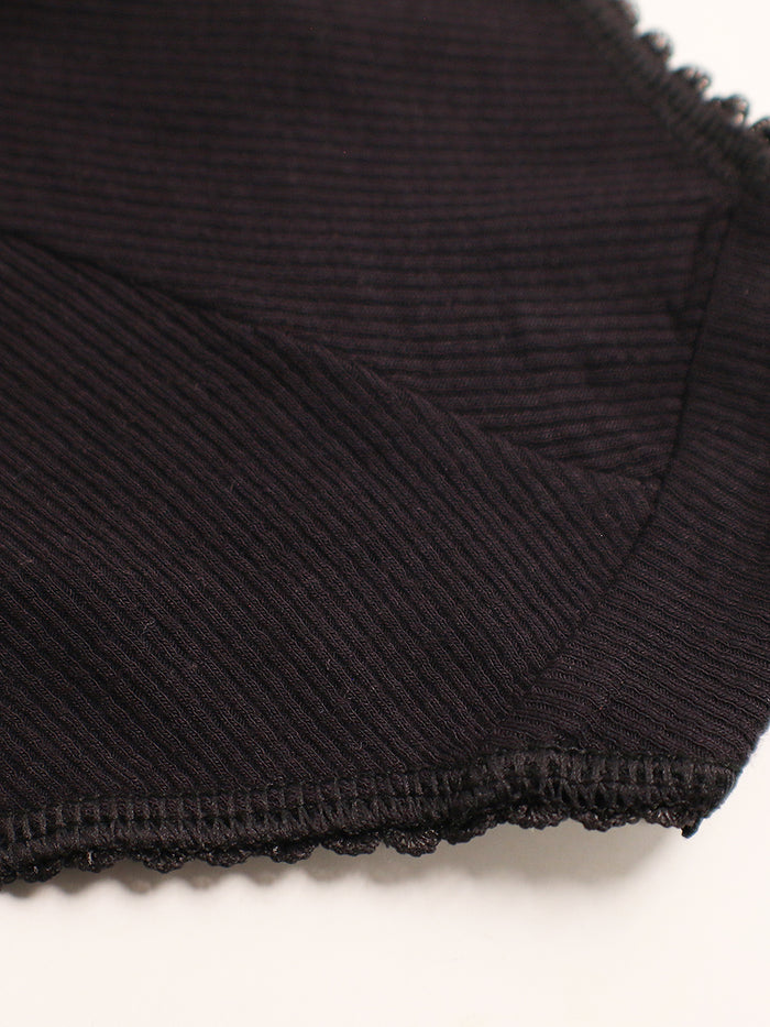 men's black ribbed picot briefs - XDress