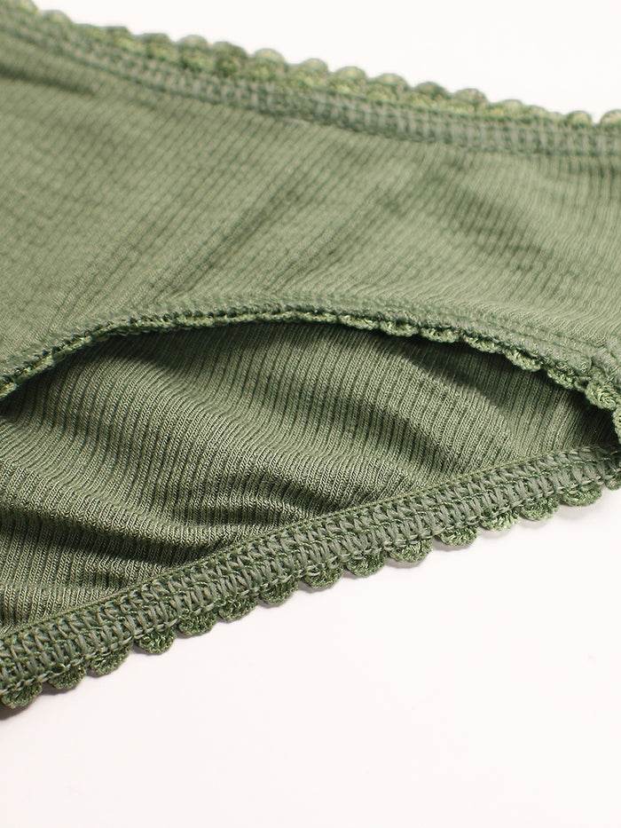 men's green ribbed picot briefs - XDress