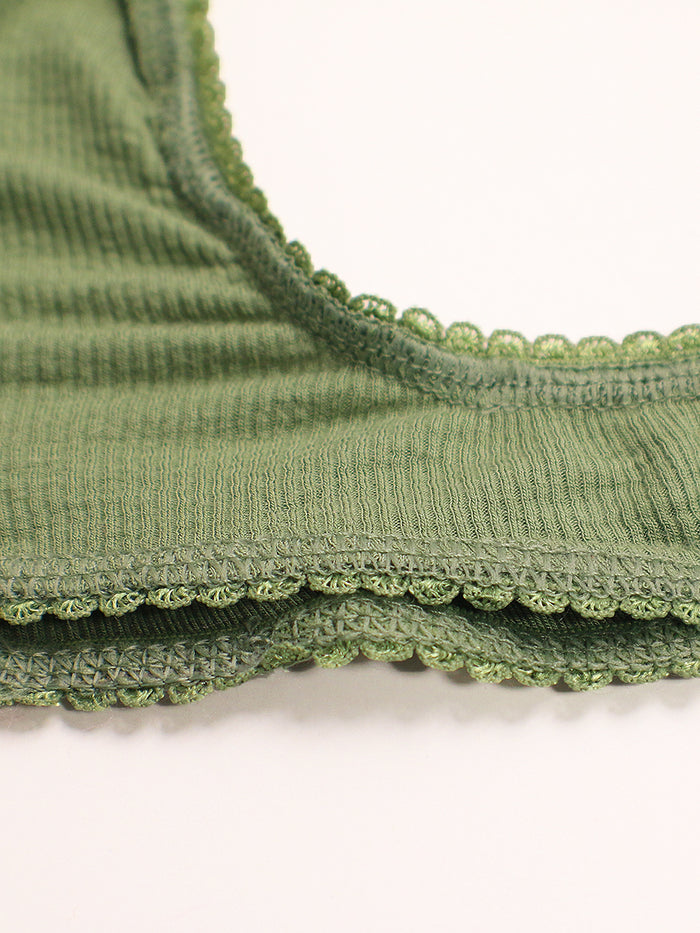 men's green ribbed picot thong - XDress
