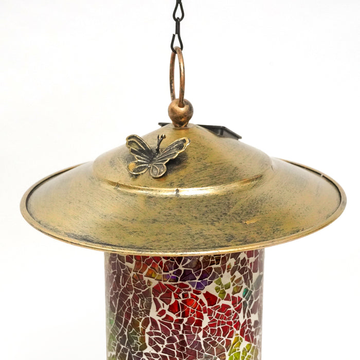 LUMIRO Outdoor Hanging Solar Bird Feeder and Garden Lantern