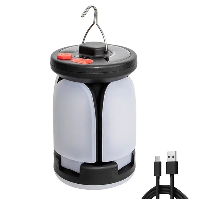 Solar LED Camping Lantern Rechargeable Power Bank Foldable Light Modes