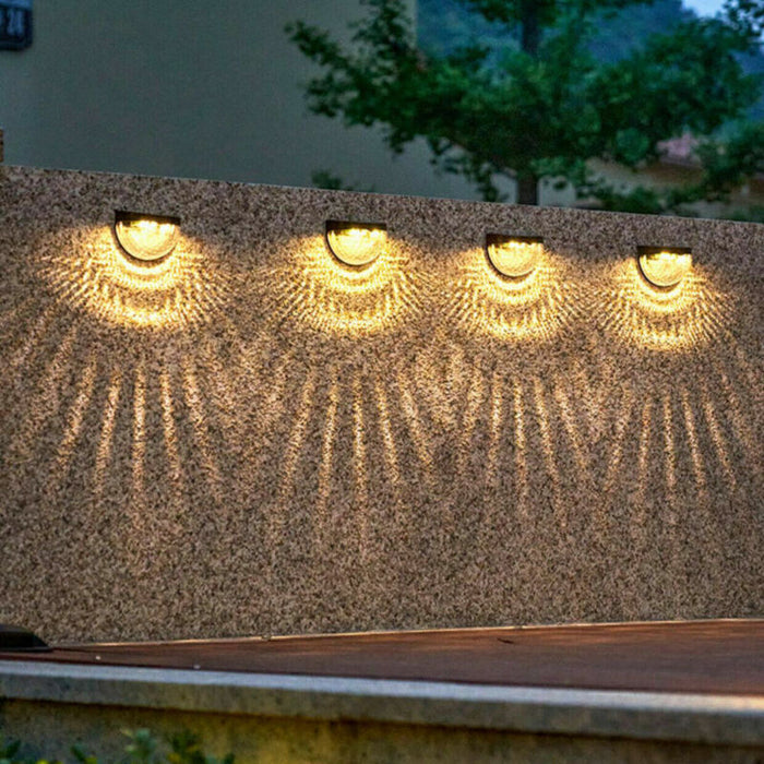 4 Pcs Waterproof Solar LED Wall Light for Garden and Outdoor- Solar Powered