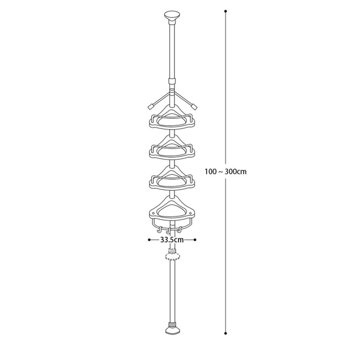 STORFEX 4 Layer Corner Shower Caddy, Adjustable Shower Shelf