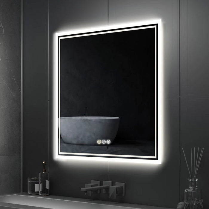 Square LED Wall Mounted Bathroom Mirror