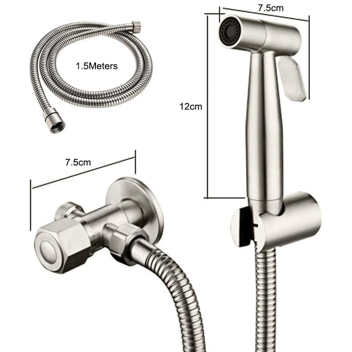 Stainless Steel Handheld Douche Bidet Toilet Sprayer Bathroom Accessory