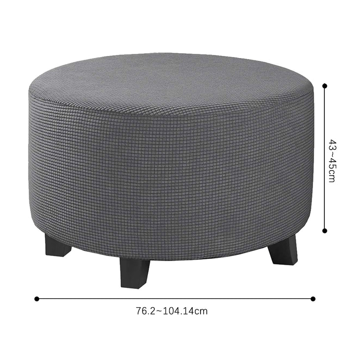 COMFEYA Round Ottoman Cover - Stretch Ottoman Slipcover Furniture Protector for Round Ottomans