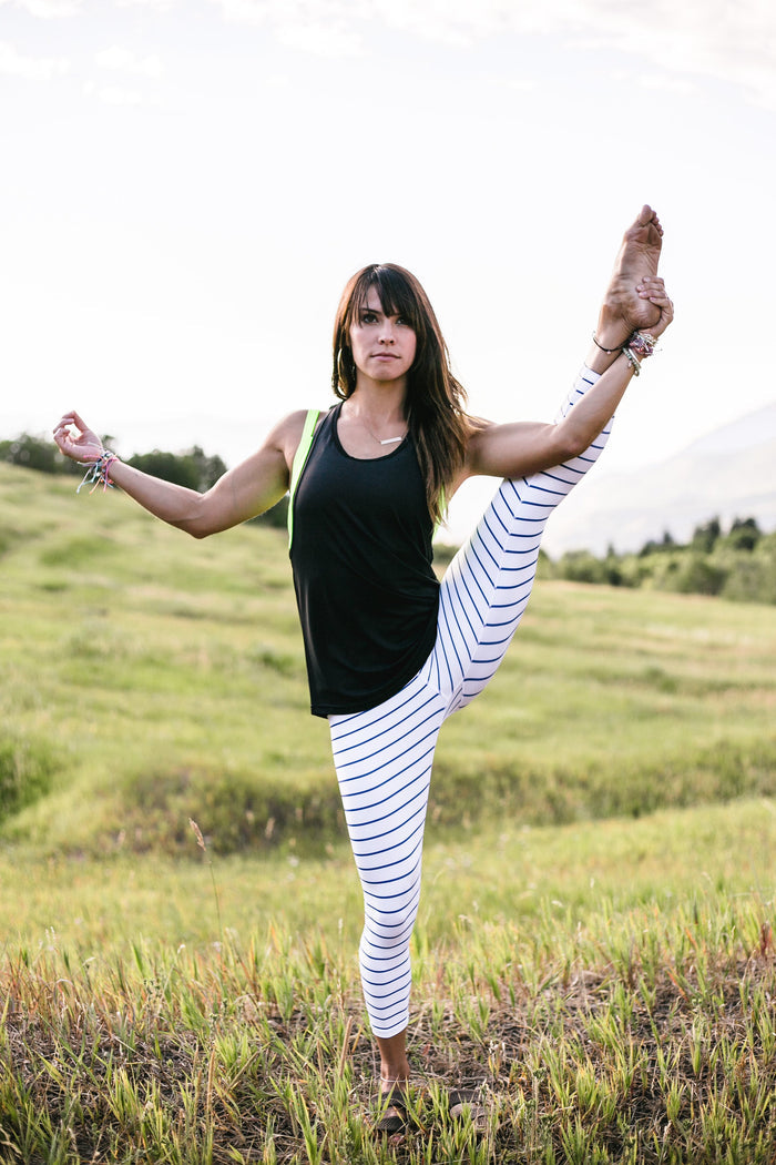 Striped Capri - (Final Sale - XS-S ONLY)